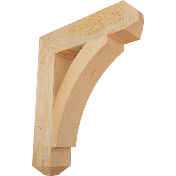Ekena Millwork 4 in. x 22 in. x 18 in. Douglas Fir Thorton Craftsman Rough Sawn Bracket