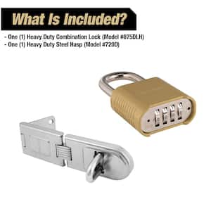 Resettable Combination Lock and Hasp Latch Outdoor Security Bundle