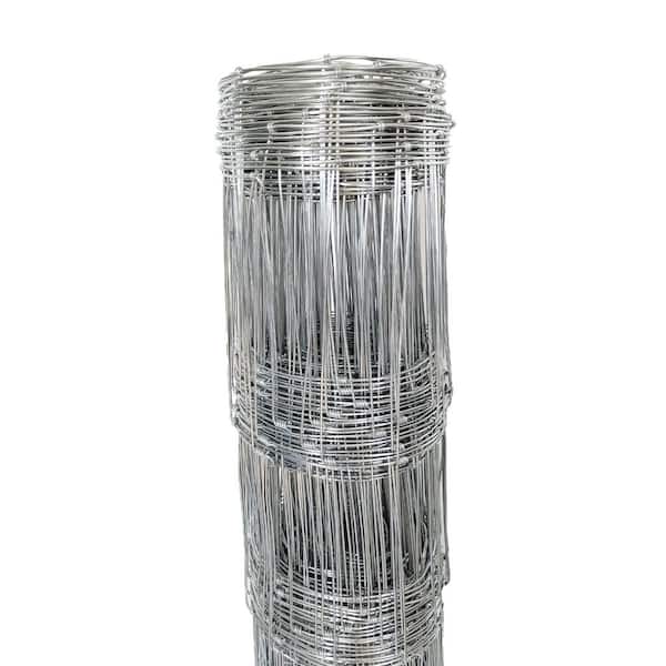60 in. W x1968 in. H 14 Gauge Galvanized Metal Field Wire Fencing Deer Fence, Silver Heavy Zinc Animal Barrier Fence