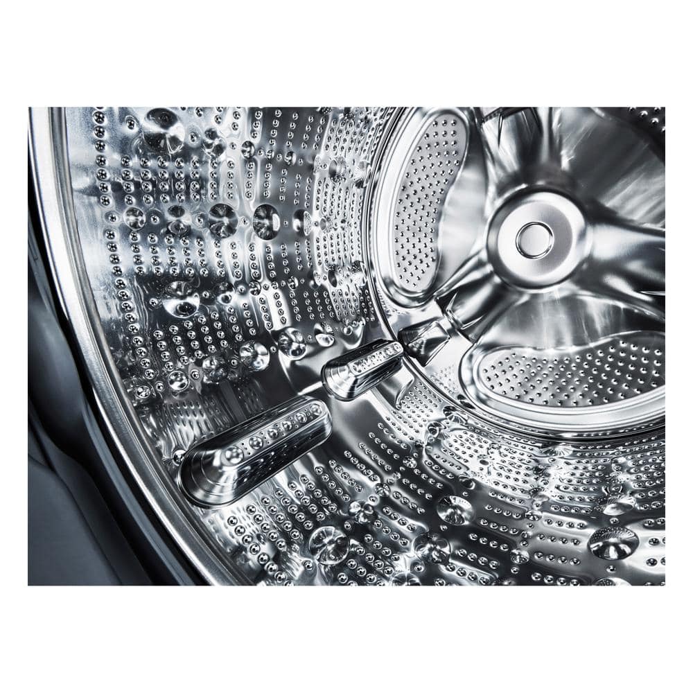 Black Steel 27" Smart Gas Washer and Dryer Set with LED Display