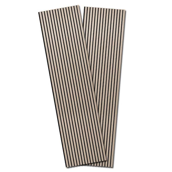 Art3dwallpanels Light Tan 4/5 in. x 7-7/8 ft. x 2 ft. Acoustic MDF Decorative Wall Paneling, 3D Fluted Sound Absorbing Panel (2-Pack)