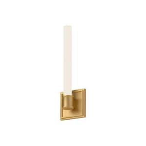 Rona 14-in 1 Light 15-Watt Brushed Gold Integrated LED Wall Sconce