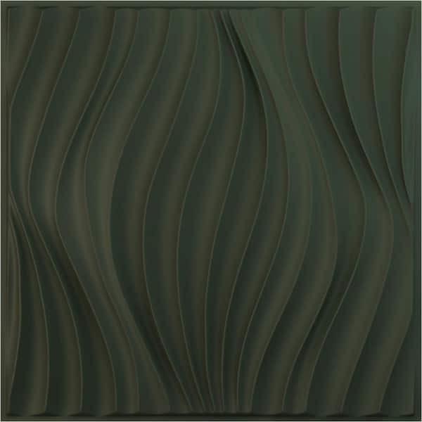 Ekena Millwork 19-5/8"W x 19-5/8"H Billow EnduraWall Decorative 3D Wall Panel, Satin Hunt Club Green (12-Pack for 32.04 Sq.Ft.)