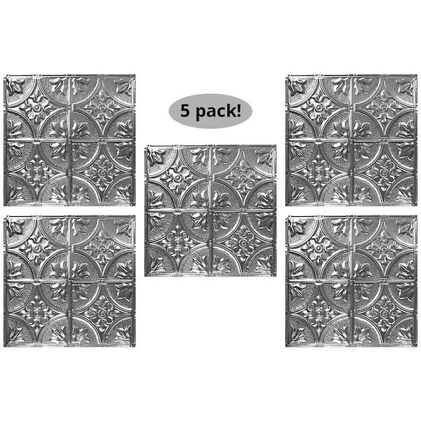 American Tin Ceilings 2-ft x 2-ft Creamy White Satin Steel Surface-mount Ceiling Tile (5-Pack, 20-sq ft / Case)