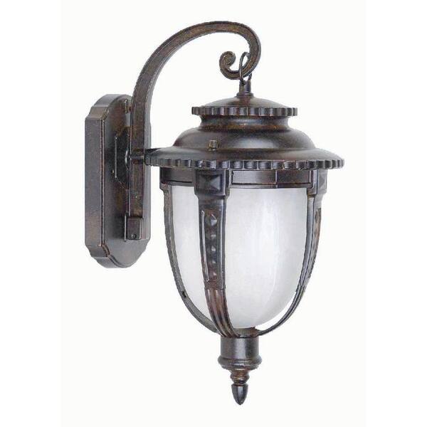 Yosemite Home Decor Brina Collection 1-Light Brown Outdoor Wall-Mount Lamp