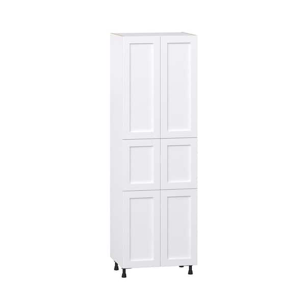 J COLLECTION Milton 30 in. W x 24 in. D x 94.5 in. H Assembled Shaker Pantry Kitchen Cabinet in Bright White