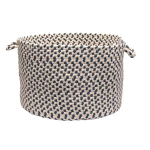 Dogwood 14 in. x 14 in. x 10 in. Denim Round Wool-Blend Basket