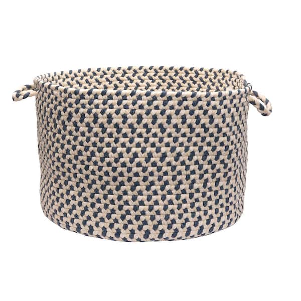 Colonial Mills Dogwood 18 in. x 18 in. x 12 in. Denim Round Wool-Blend Basket