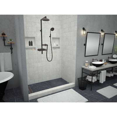 Redi Trench 42 in. x 60 in. Single Threshold Shower Base with Left Drain and Oil Rubbed Bronze Trench Grate