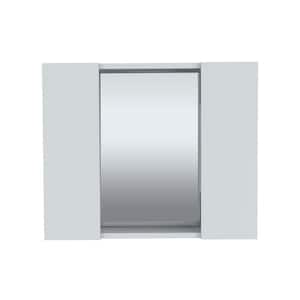23.62 in. W x 19.52 in. H White Rectangular Aluminum Medicine Cabinet with Mirror, Double Door