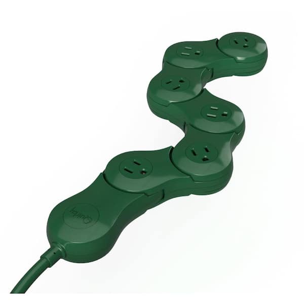 Quirky Pivot Power Holiday Flexible 6Outlet Surge Protector with 5 ft