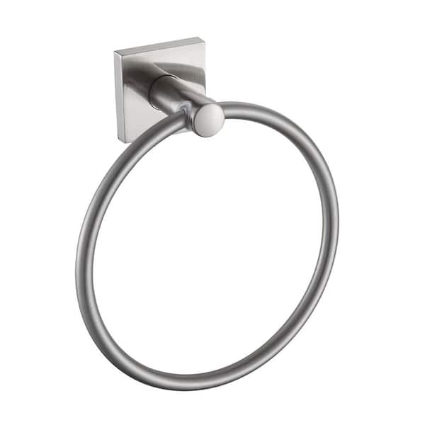 Avalon 6.11 in. Wall Mounted Hand Towel Holder-Satin Nickel