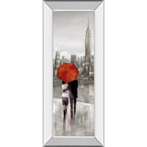 "New York Stroll" By Ruanne Manning Mirror Framed Print Wall Art 18 in. x 42 in.