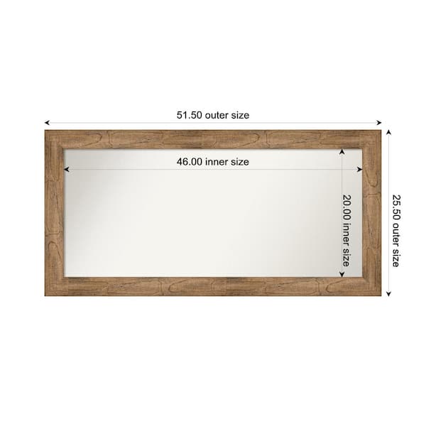 Amanti Art Owl Brown 51.5 in. W. x 25.5 in. Custom Non-Beveled Wood Framed Bathroom Vanity Wall Mirror