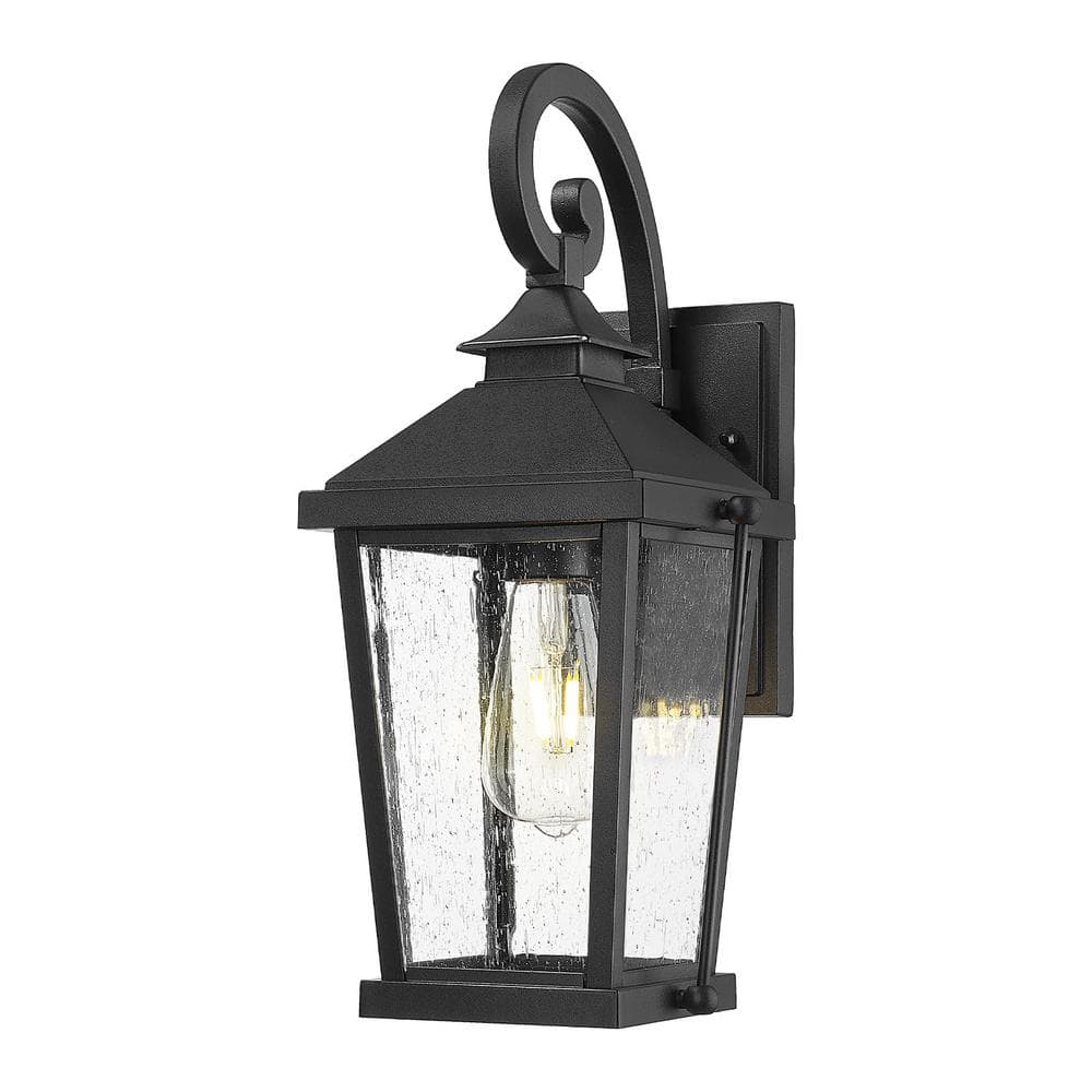 16 in. 1-Light Black Outdoor Hardwired Wall Lantern Sconce with No Bulbs Included price history on PriceWatchPro