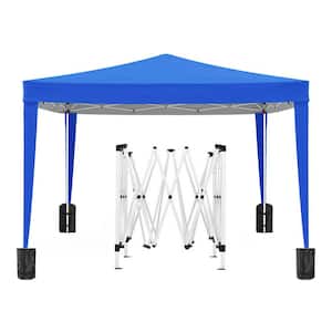 12 ft. x 12 ft. Blue Instant Canopy Pop Up Folding Tent Waterproof UV Resistant Outdoor Canopy Tent with 4 Sidewalls