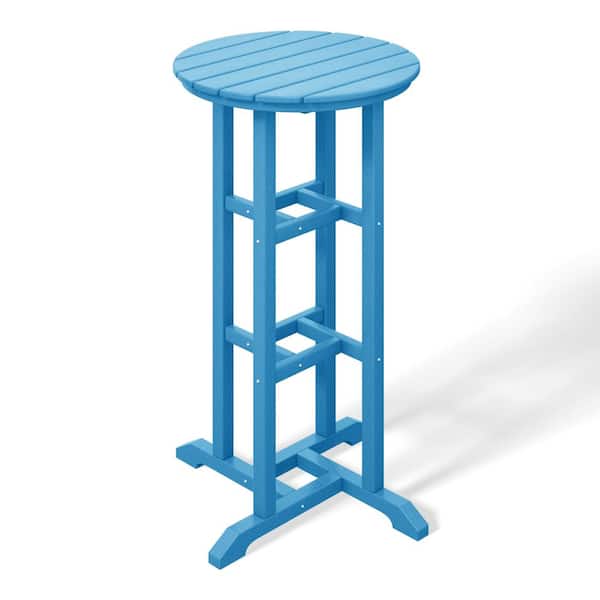 WESTIN OUTDOOR Laguna 24 in. Round Pub Height HDPE Plastic Dining Outdoor Bar Bistro Table in Pacific Blue
