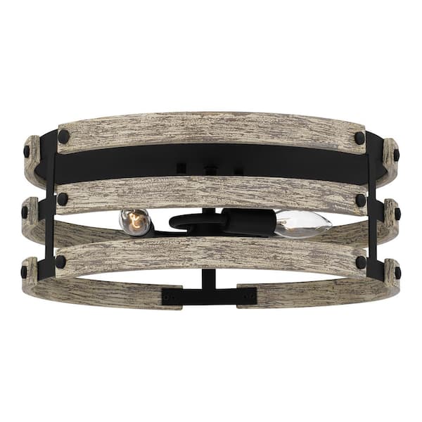 Quoizel Ashburn 16.25 in. 3-Light Earth Black Flush Mount