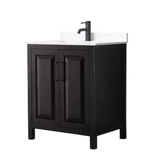 Daria 30 in. W x 22 in. D x 35.75 in. H Single Bath Vanity in Dark Espresso with White Cultured Marble Top
