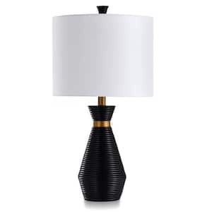 Gemma 25 in. Gloss Black, Gold Lamp