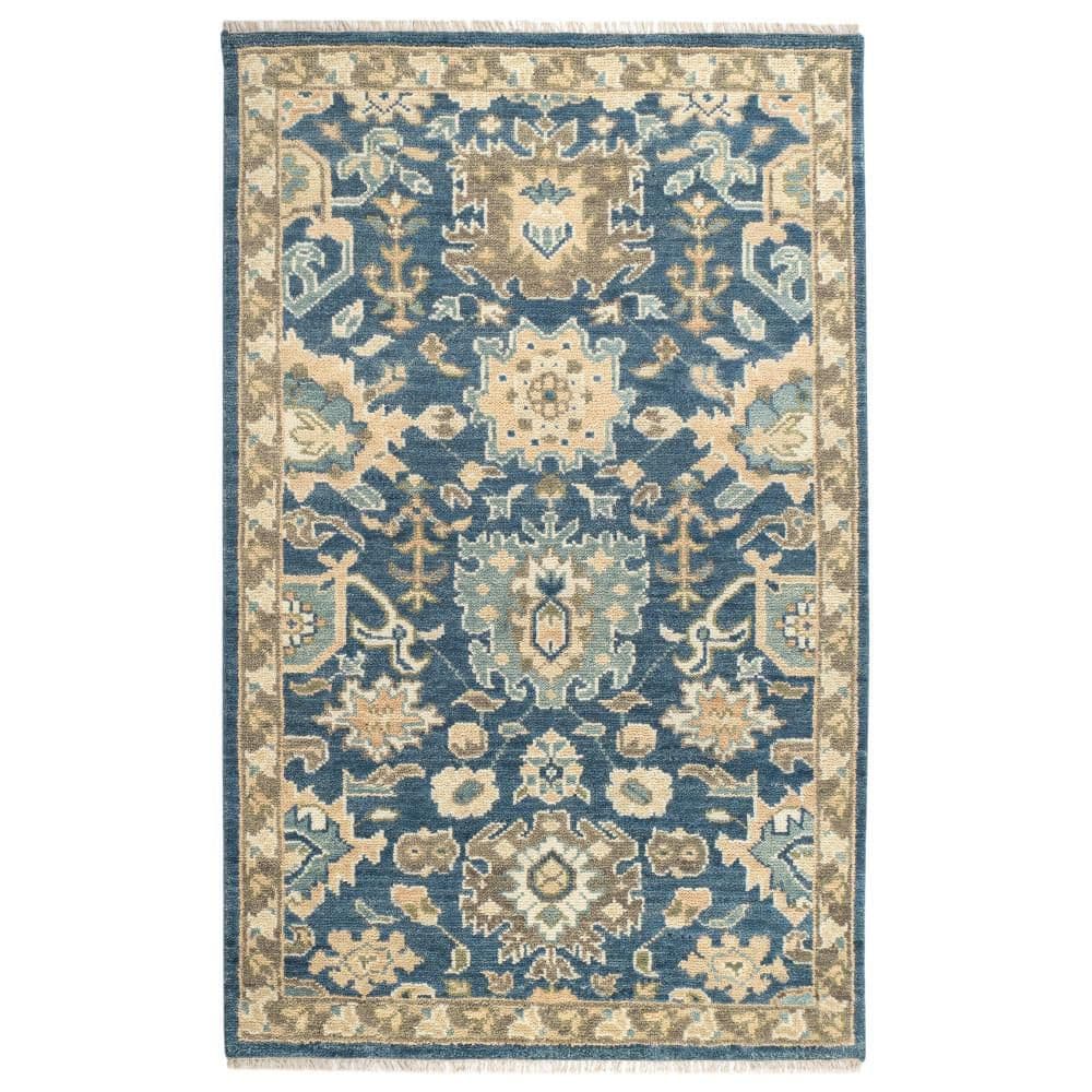 Camille Hand Knotted Wool Navy 5 ft. x 8 ft. Indoor Area Rug price history on PriceWatchPro