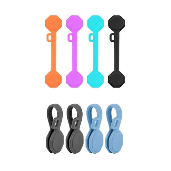 8PCS Silicone Magnetic Cable Ties & Clips Cord Organizer Reusable Magnet Cable Holder for Phone Cords Fridge Magnets