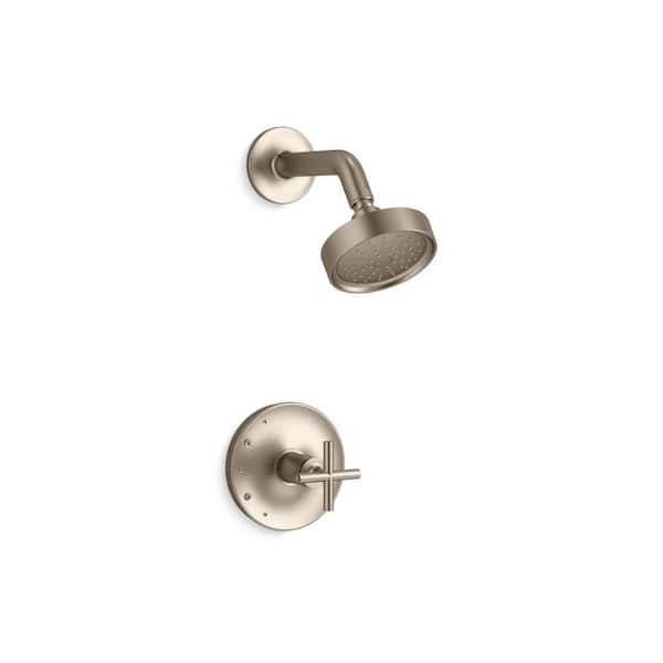 KOHLER Purist Cross 1-Handle Shower Trim in Vibrant Brushed Bronze (Valve Not Included)
