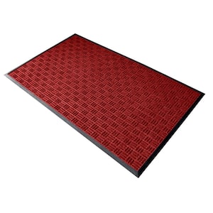 Crossbar Red 36 in. x 60 in. Commercial Entrance Mat