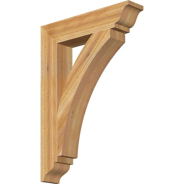 Ekena Millwork 4 in. x 28 in. x 20 in. Western Red Cedar Thorton Traditional Rough Sawn Bracket