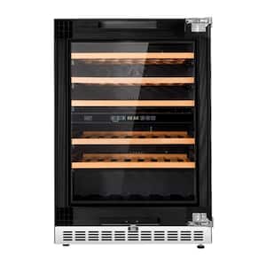 24 in. Dual Zone 52-Wine Bottles Beverage and Wine Cooler in Custom Panel Ready