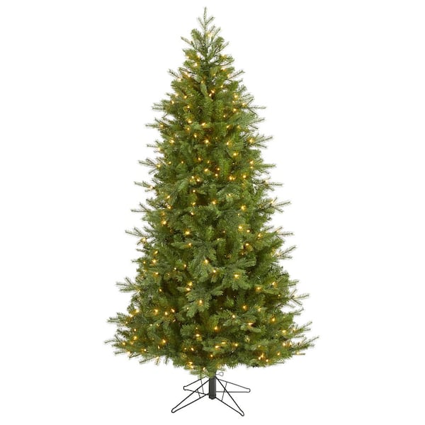 Nearly Natural 7 ft. Pre-Lit Vienna Fir Artificial Christmas Tree with ...