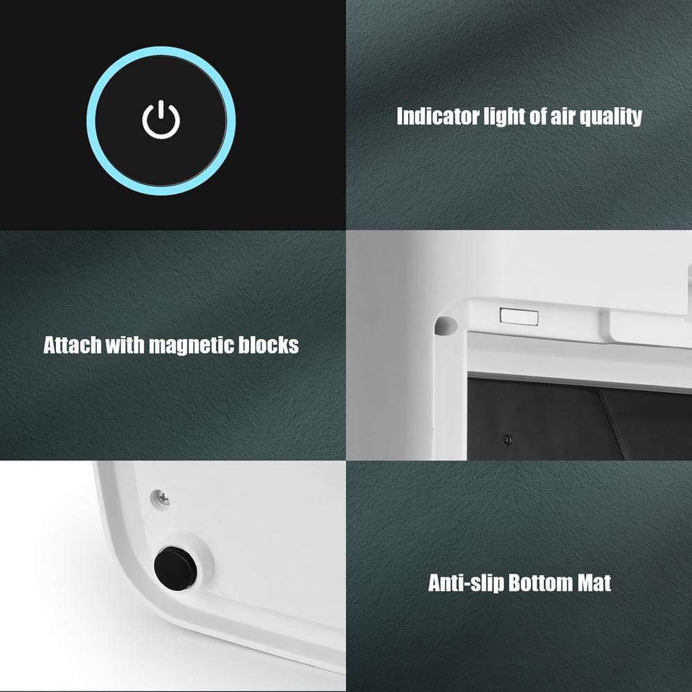 White HEPA Filter Console Air Purifier with Touch Control