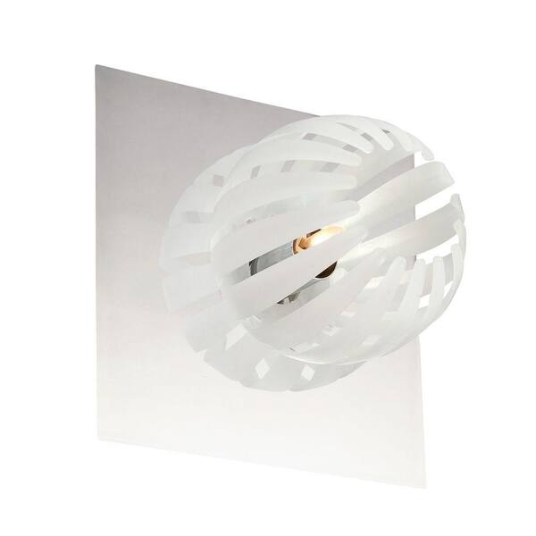 Eurofase Cosmo Collection 1-Light Chrome and White Wall Sconce