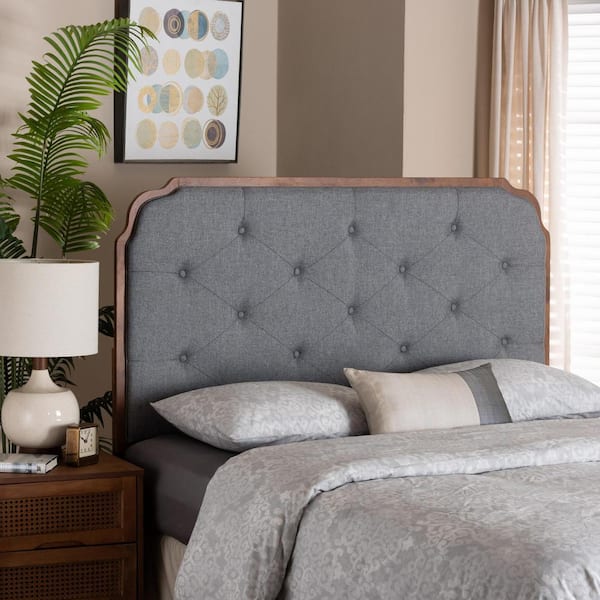 Baxton Studio Shanti Gray King Upholstered Headboard 237 12645 HD