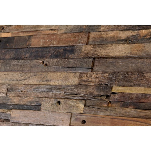 White Reclaimed Wood Tiles, Weathered Wooden Subway Tile For Walls