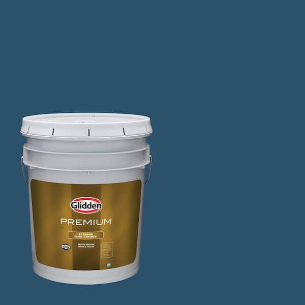 Glidden Premium 5 gal. PPG1152-7 Shimmering Sea Satin Exterior Latex Paint