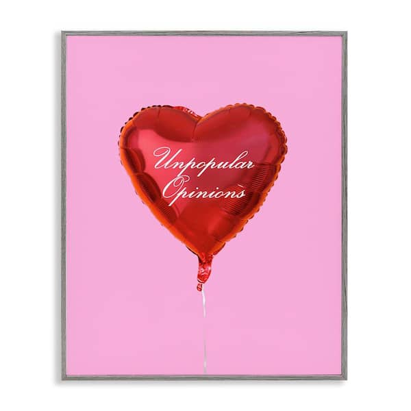 Stupell Industries Unpopular Opinions Balloon by House of Lulu Gray Framed Typography Giclee Art Print 14 in. x 11 in.