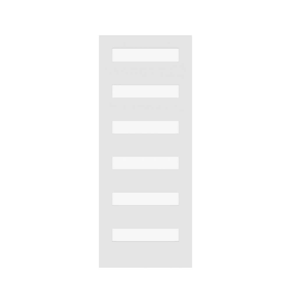 24 in. x 80 in. 6-Lite Wood Satin Glass Primed Right-Handed Solid Core MDF Single Prehung Interior Door price history on PriceWatchPro