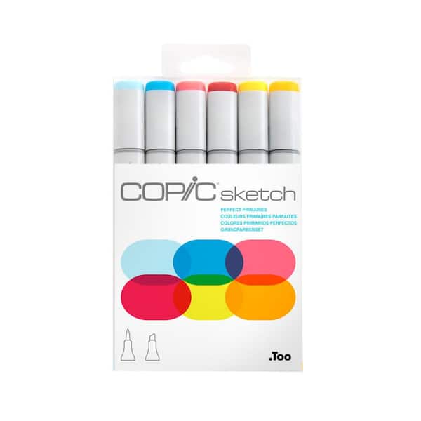 Copic Sketch Marker Set, Perfect Primaries, (6-Colors)
