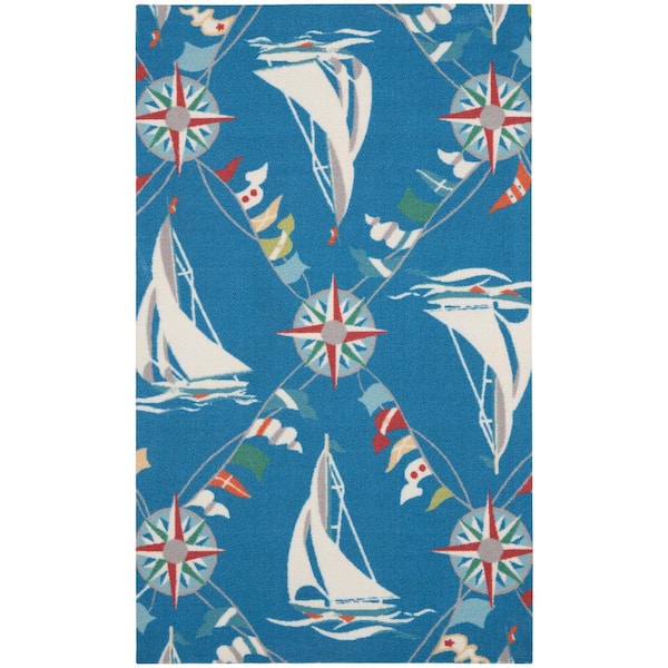 Sun N' Shade doormat 2 ft. x 4 ft. Nautical Contemporary Area Rug