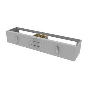 Alpine 83.5 in. W x 18.75 in. D x 14.25 in. H Single Sink Bath Vanity Cabinet without Top in Matte Gray with Chrome Trim