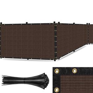 Ultra Heavy-Duty 200 GSM Privacy Fence Screen Brown 4 ft. x 100 ft. Non-Recycled Polyethylene 90% Cable Zip Ties