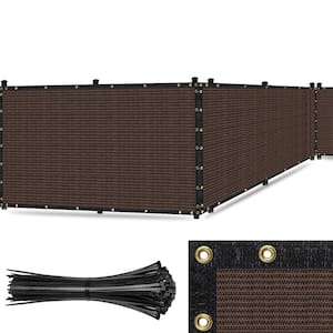 Ultra Heavy-Duty 200 GSM Privacy Fence Screen Brown 5 ft. x 30 ft. Non-Recycled Polyethylene 90% Cable Zip Ties