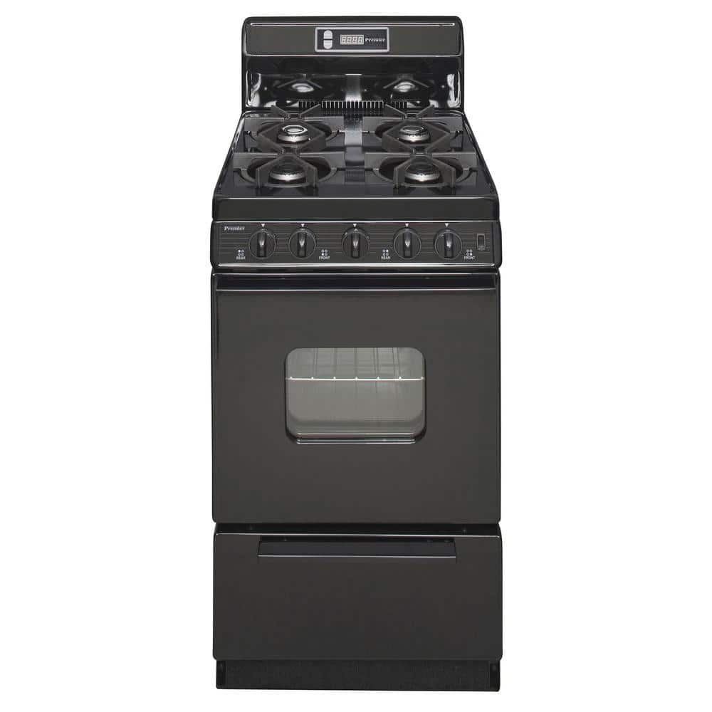 20 in. 2.42 cu. ft. Freestanding Gas Range with Sealed Burners in Black -  Premier, SHK220BP