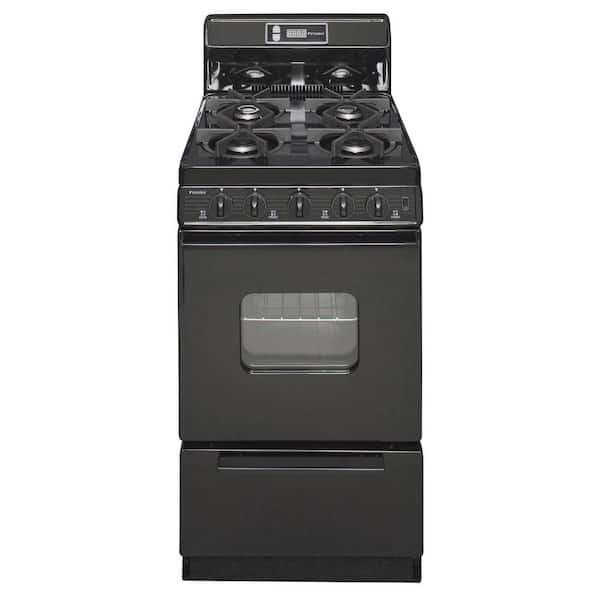 Unbranded 20 in. 2.42 cu. ft. Freestanding Gas Range with Sealed Burners in Black