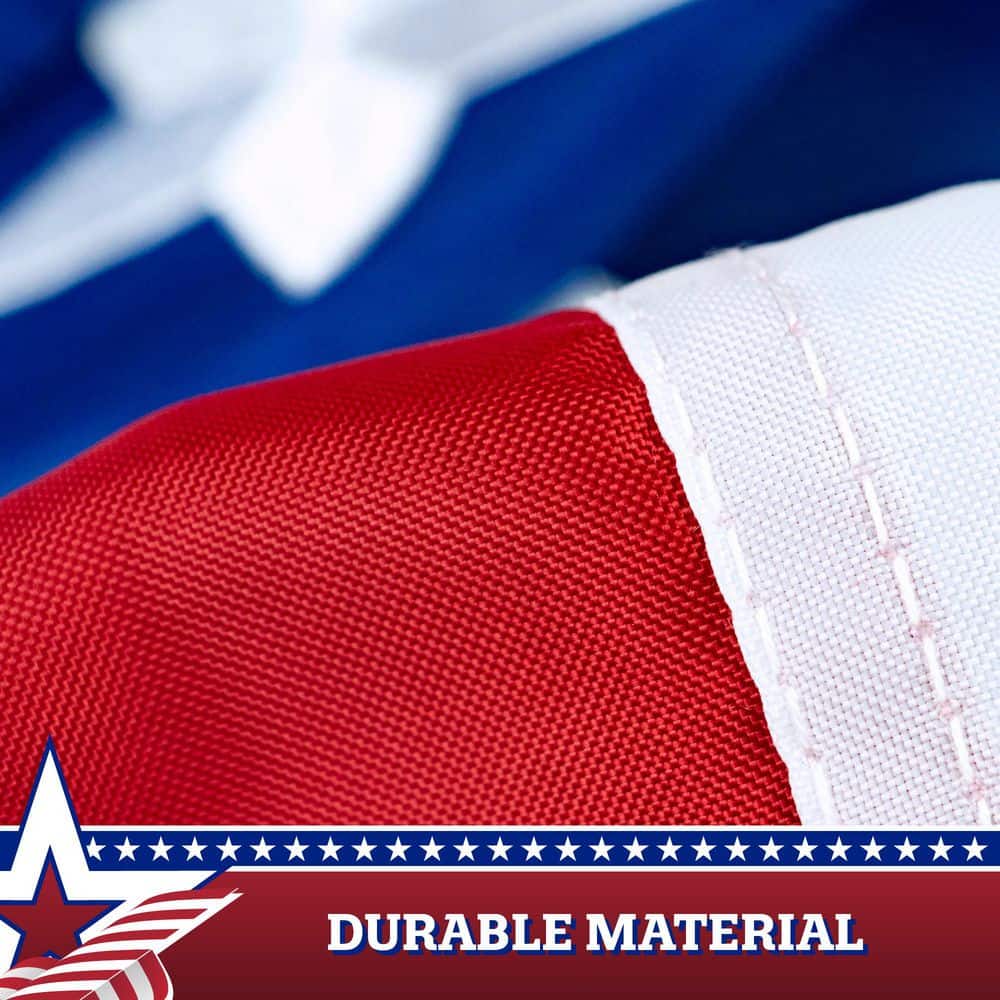 Large Patriotic Pleated Fan Flag with Embroidered Stars