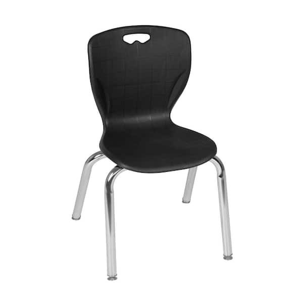 Regency Andy Black Plastic and Metal Stacking Classroom Chair with 15 in. Seat Height