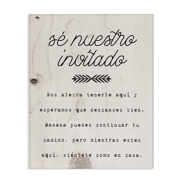 Stupell Industries Be Our Guest Here by Lil' Rue Gallery Wrapped Unframed Typography Graphic Art Print 48 in. x 36 in.