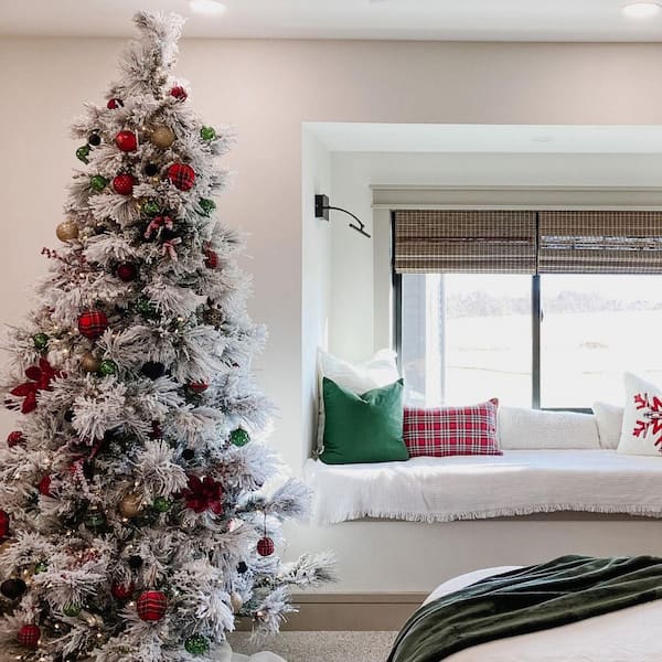 9-ft. Unlit Snow Flocked Snowy Pine Artificial Christmas Tree