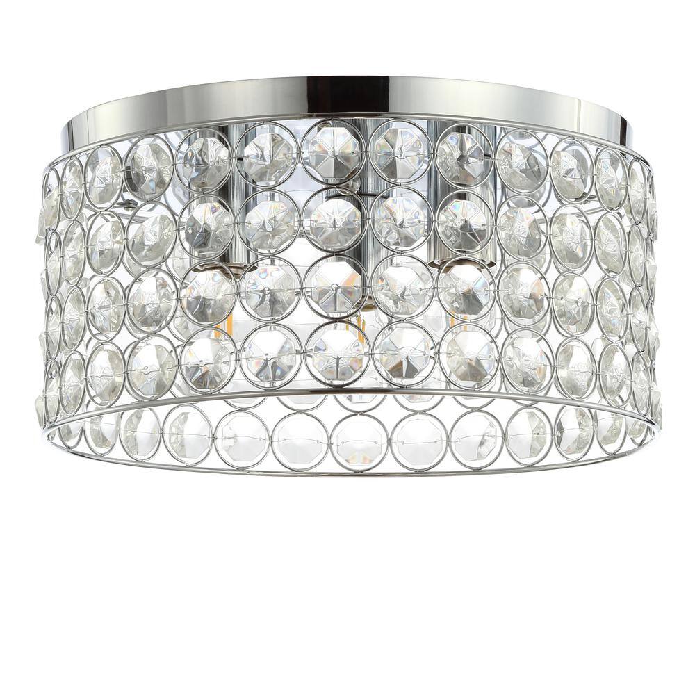 Ellen Crystal Chrome 15" LED Flush Mount Ceiling Light